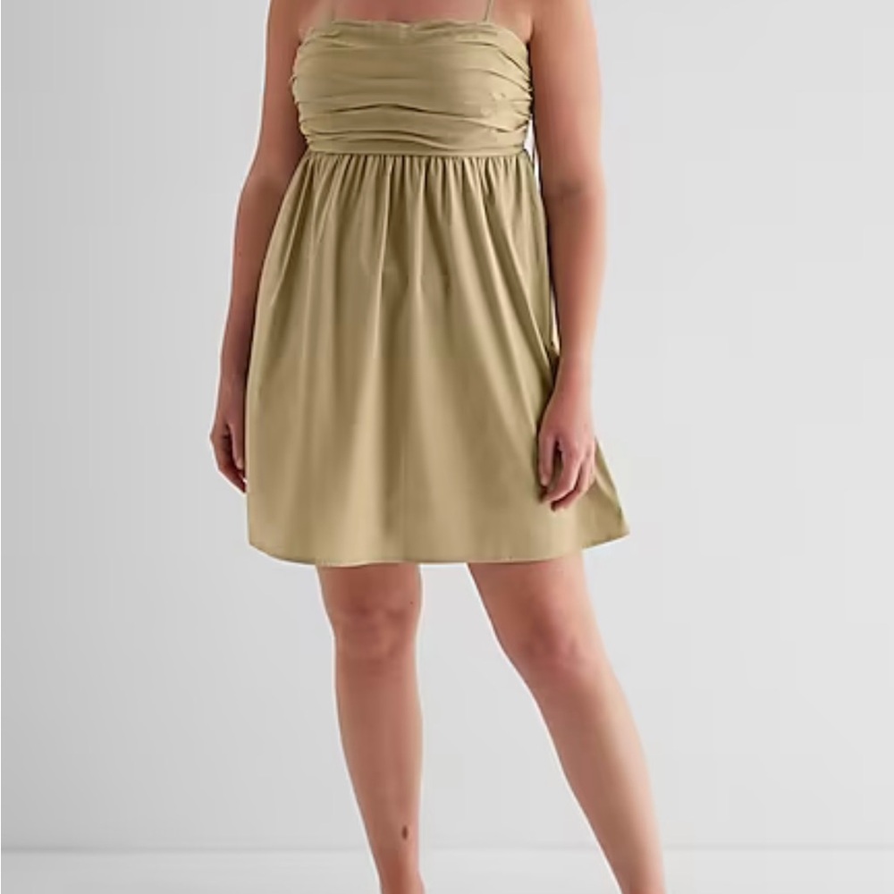 Square Neck Ruched Mini Babydoll Dress